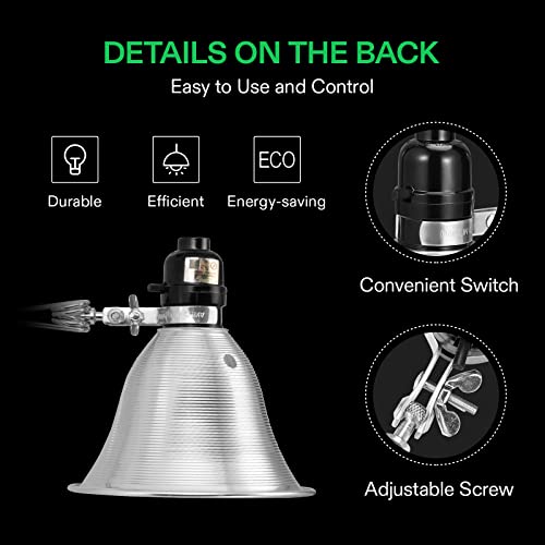 2 Pack Clamp Lamp Light with Detachable 5.5 Inch Aluminum Reflector (2 Count)