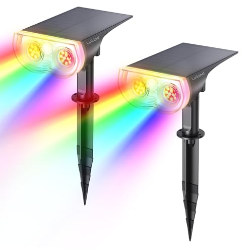 Solar Lights Outdoor Waterproof LED Landscape Spotlight RGB 2 Pack (2 Count)