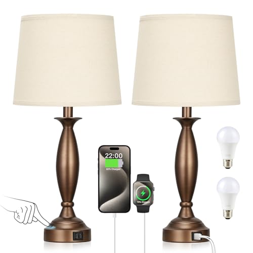 Bedroom Lamps for Nightstand (2 Count)