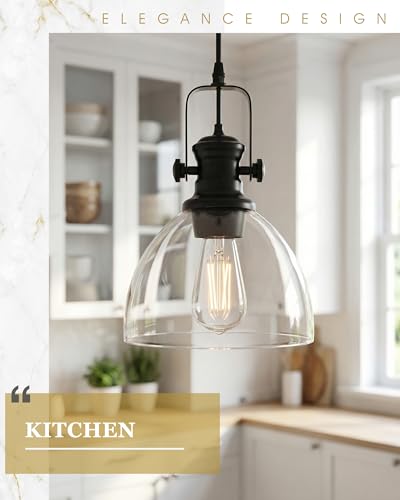 2 Pack 7.5" Black Pendant Lights Kitchen Island