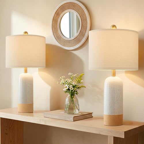 24'' White Ceramic Table Lamps Set of 2 (2 Count)