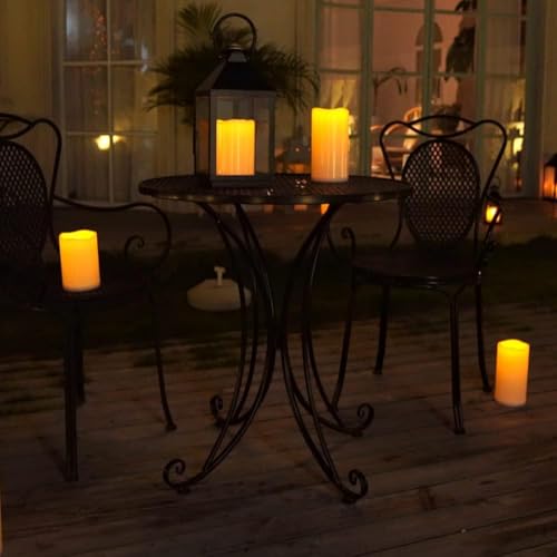 4" x 8" Large Waterproof Outdoor Flameless Candles with Remote Control and Timer (4 Count)