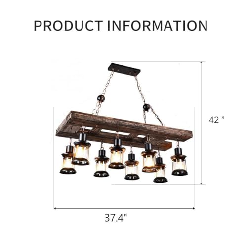 Retro Farmhouse Wood Chandelier
