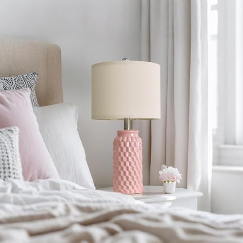 20.5" Pink Table Lamps Set of 2 (2 Count)