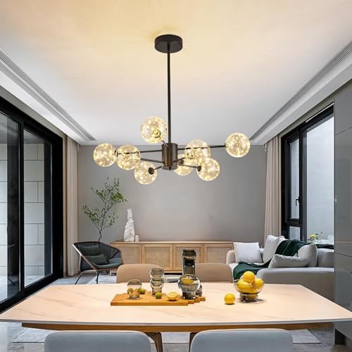 Modern Led Chandelier with Globe Glass