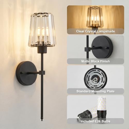 Hardwired Crystal Wall Sconces Set of 2 (2 Count)
