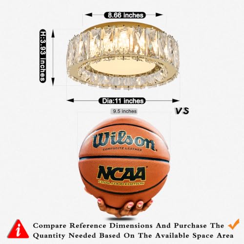 Dimmable Crystal Flush Mount Ceiling Light