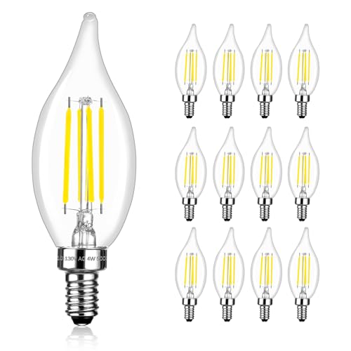 C35 Dimmable 4W Candelabra Light Bulbs (12 Count)