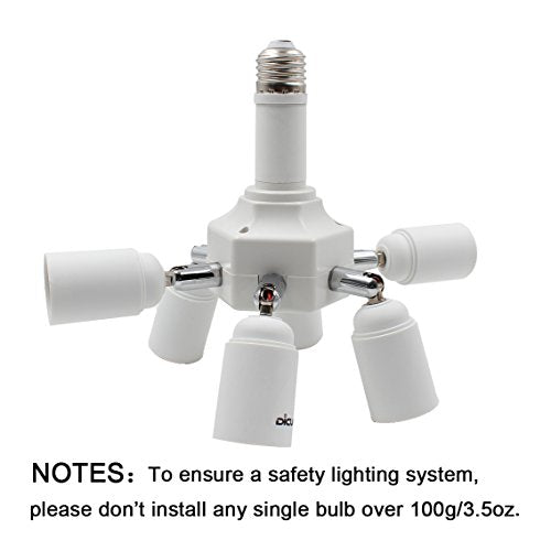 Light Socket Splitter 7 Way Adapter