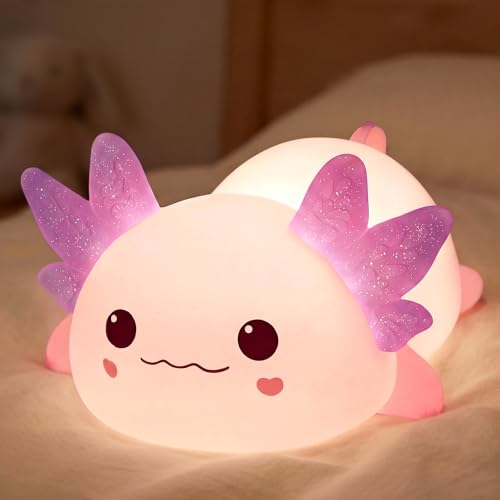 Huggwaii Squishy Axolotl Night Light for Kids