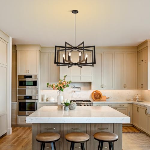 28" Modern Black Chandelier for Dining Room