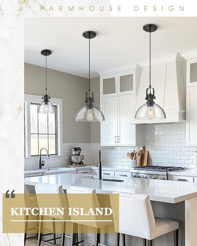 10.5" Black Pendant Lights Kitchen Island