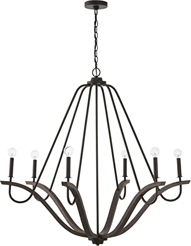 447662CK Clive Farmhouse Handcrafted Mango Wood Chandelier