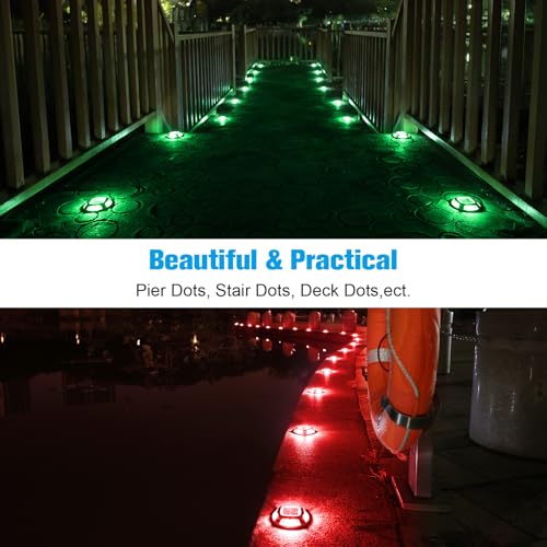 Solar Driveway Marker Lights Dock Marine Led Deck Outdoor 4 Pack (4 Count)