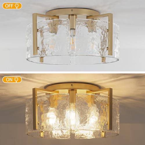Modern Gold Semi Flush Mount Ceiling Light 4 Lights Ceiling Lamp