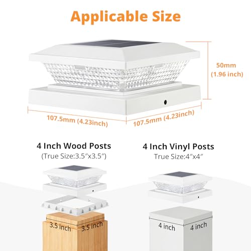 4x4 Solar Post Cap Lights Outdoor 12 Pack (12 Count)