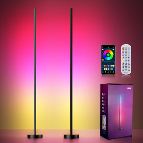 Smart RGBICW LED Corner Floor Lamp 2 Pack (2 Count)