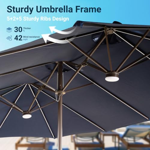 14.5 Ft x 8.5 Ft Rectangular Market Umbrella with Color