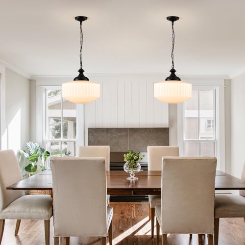 Vintage Milk Glass Pendant Light