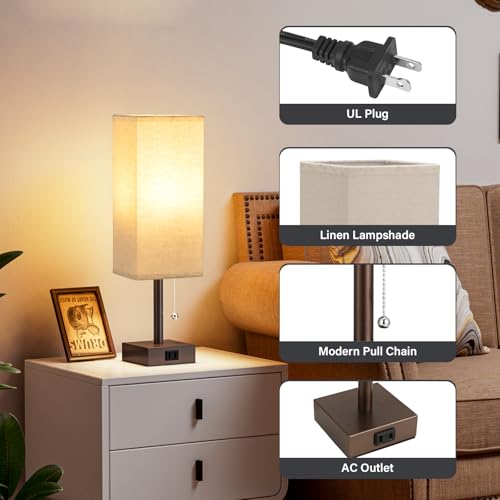 Bedside Lamp for Bedroom Set of 2 (2 Count)