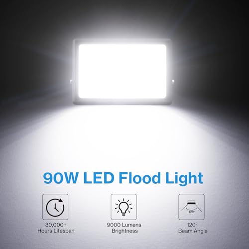 4 Pack 90W LED Flood Light Outdoor (4 Count)