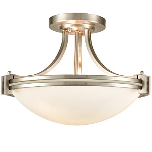 Brushed Nickel Semi Flush Mount Ceiling Light 16