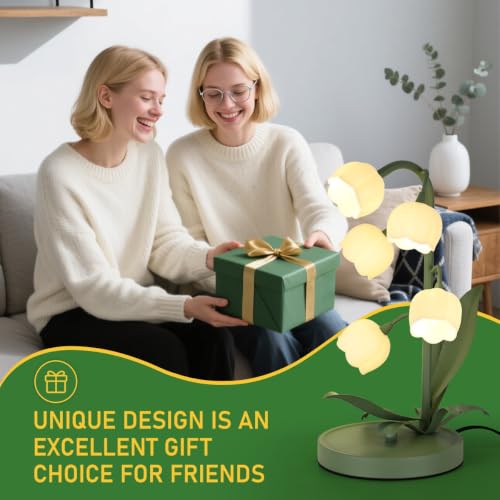 NewAoNaSen Flower Table Lamp Flower Reading Light with 5 Lily of The Valley
