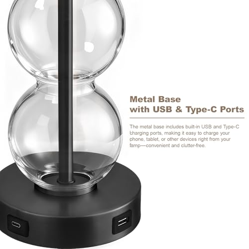 25" Glass Table Lamps Set of 2 (2 Count)