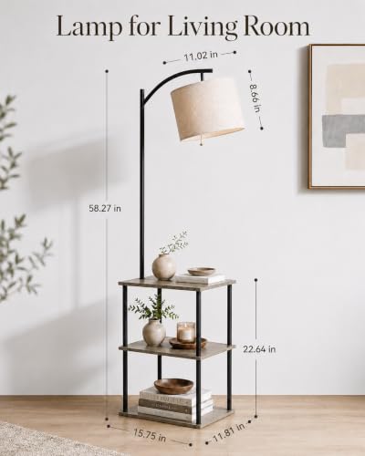 Floor Lamp with Table (Vintage Grey)