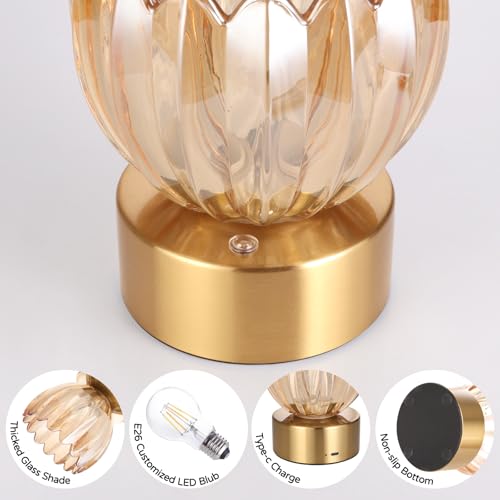 Cordless Small Table Lamp with 5200mAh Battery & Touch Control