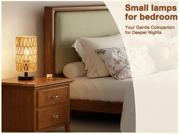 Table Lamps Rattan Rope Shade