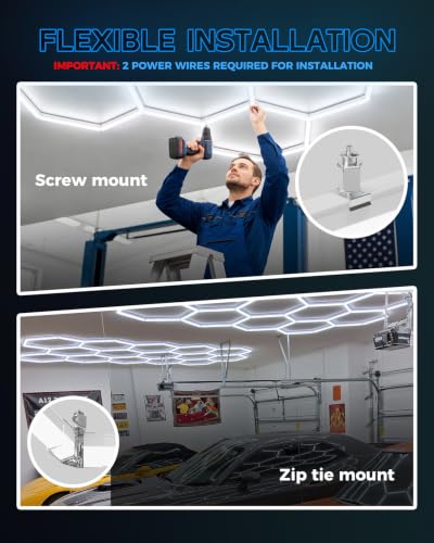 Hexagon Garage Lights 22 Grids (22-Girds)