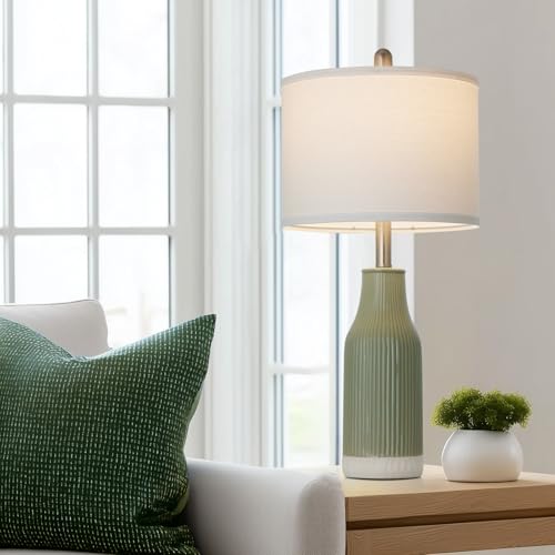24.5" Ceramic Table Lamps Set of 2 for Bedroom (2 Count)