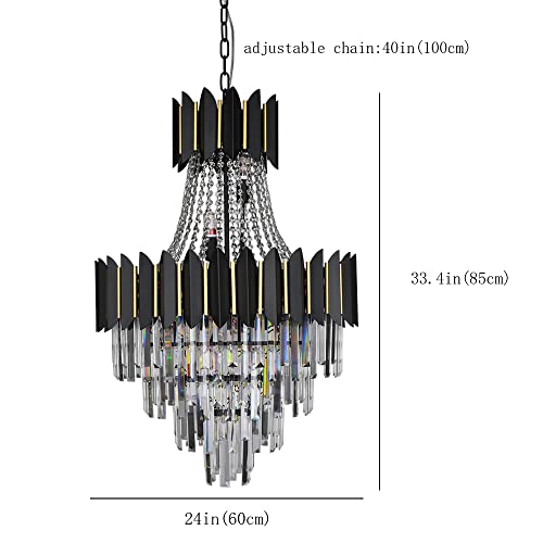 Modern Crystal Chandelier Black 4