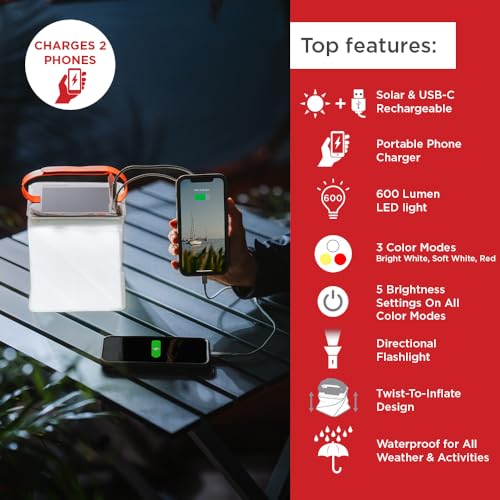 Survivor Inflatable Solar LED Camping Lantern & Dual Phone Charger