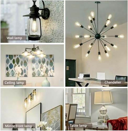6 Pack Dimmable ST58 Vintage LED Edison Bulbs 6W Equivalent 60W (6 Count)