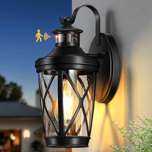 Black Outdoor Light Fixture Wall Lantern (Black / 1-Pack)
