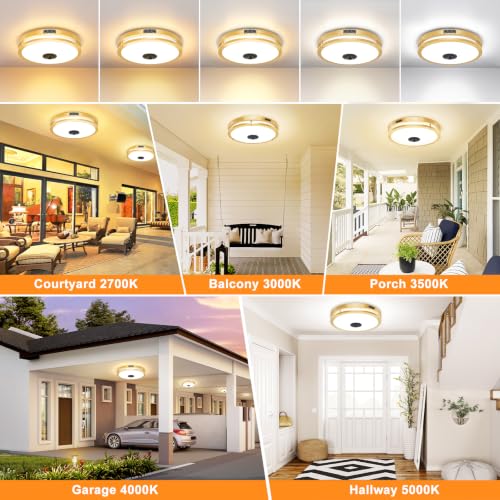 12" LED Motion Sensor Outdoor Ceiling Light Porch Lamp