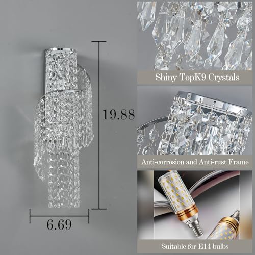 K9 Crystal Chrome Wall Sconces