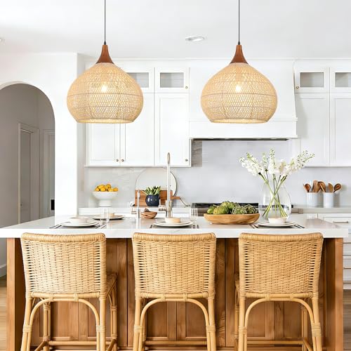 20" Large Rattan Pendant Light
