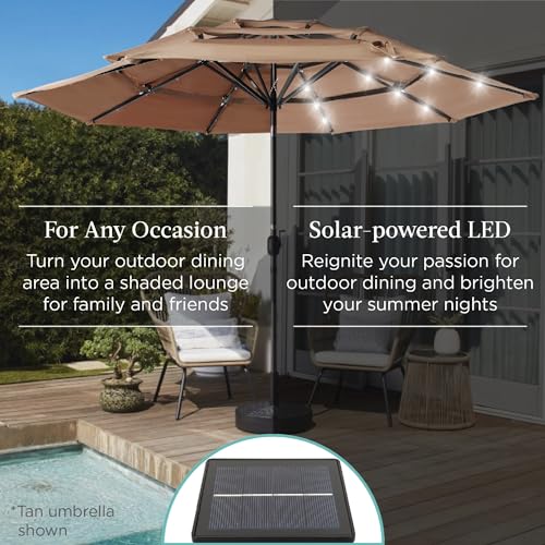 10ft 3 Tier Solar Patio Umbrella