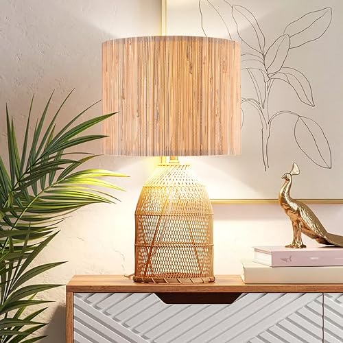 13" Straw Boho Lamp Shade for Table Lamps