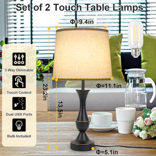 Touch Table Lamps Set of 2 (2 Count)