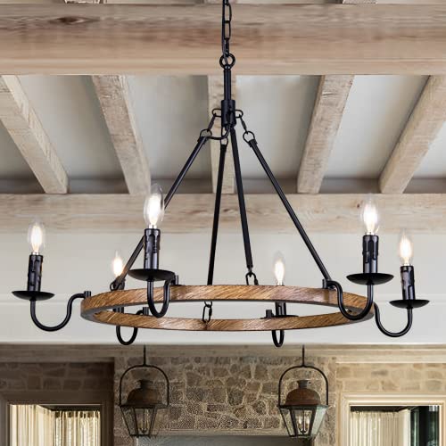 Rustic Wagon Wheel Chandelier