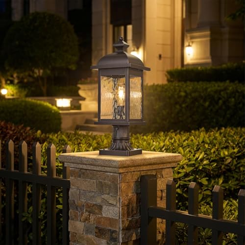 Dusk to Dawn Outdoor Post Lights Waterproof Aluminum Lamp Post Light Fixture ORB Finish Pole Lights Outdoor for Yard Patio Pathway Garden