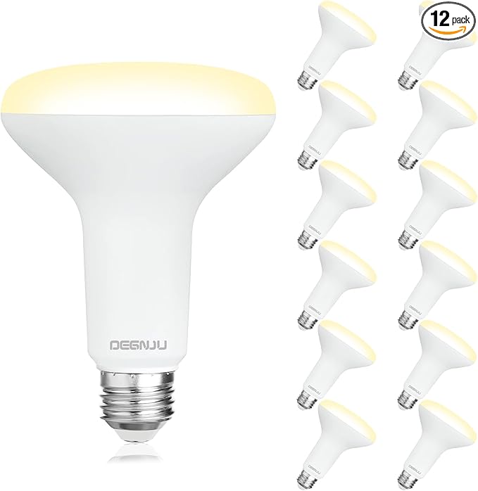 12 Pack Indoor Flood Light Bulbs, BR30 LED Bulb 7W Equivalent 65W, Dimmable Recessed Light Bulbs, 650LM 2700K Soft White 15000 Lifetime LED Can Light Bulb, Interior Home E26 Base