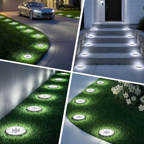 12 Pack 4.6 Inch Solar Ground Lights Outdoor (12 Count)