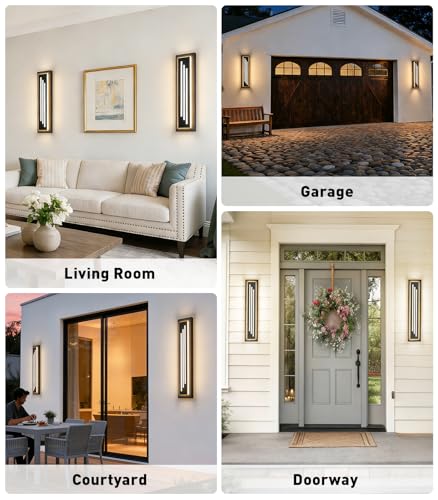 23.6'' LED Outdoor Wall Lights Modern Black Indoor Wall Sconce Lighting