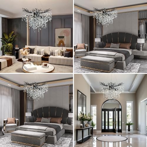 40" Black Crystal Chandelier