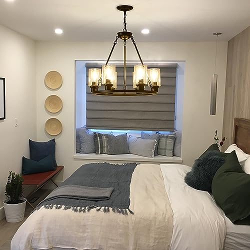 6 Light Black Wagon Wheel Chandelier